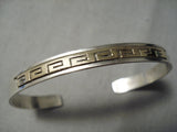 Incredible Vintage Native American Navajo 14k Gold Sterling Silver Geometric Bracelet-Nativo Arts