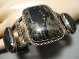 Very Rare Vintage Native American Navajo Calaverite Tellurim Sterling Silver Bracelet Old-Nativo Arts