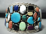 Most Colorful Vintage Native American Navajo Turquoise Sugulite Sterling Silver Bracelet-Nativo Arts