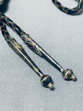 Sensational Vintage Native American Navajo Kingman Turquoise Sterling Silver Bolo-Nativo Arts