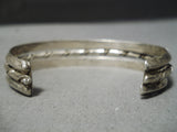 Detailed Vintage Native American Navajo Coiled Sterling Silver Bracelet Old-Nativo Arts