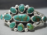 Important Vintage Native American Navajo Verdy Jake Turquoise Sterling Silver Bracelet-Nativo Arts