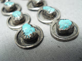 Eyecatching Vintage Native American Navajo Old Kingman Turquoise Sterling Silver Earrings-Nativo Arts