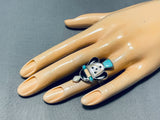 Marvelous Vintage Native American Zuni Turquoise Sterling Silver Ring-Nativo Arts