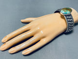 Twist Row Unique Vintage Native American Navajo Royston Turquoise Sterling Silver Bracelet-Nativo Arts