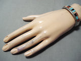 Eye-catching Vintage Native American Zuni Turquoise Sterling Silver Bracelet Old-Nativo Arts