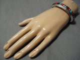 Magnificent Vintage Native American Navajo Turquoise Shell Clinton Pete Bracelet-Nativo Arts