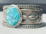 Heavy 100 Gram Vintage Native American Navajo Carico Lake Turquoise Sterling Silver Bracelet-Nativo Arts