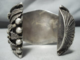 Authentic Museum Vintage Native American Navajo Turquoise Inlay Sterling Silver Bracelet-Nativo Arts
