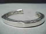 Authentic Vintage Native American Navajo Orville Tsinnie Sterling Silver Bracelet Cuff-Nativo Arts