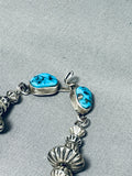 Orville Tsinnie Vintage Navajon Turquoise Sterling Silver Bead Necklace-Nativo Arts