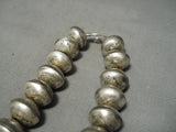 One Of The Heaviest Vintage Native American Navajo Sterling Silver Coin Necklace Old-Nativo Arts