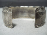 Fascinating Vintage Native American Navajo Sterling Silver Storyteller Bracelet Old-Nativo Arts