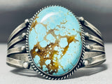 Outstanding Vintage Native American Navajo #8 Turquoise Mine Sterling Silver Bracelet-Nativo Arts