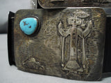 Opulent Vintage Native American Navajo Turquoise Sterling Silver Concho Belt Old-Nativo Arts