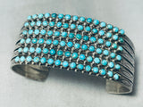 One Of The Best Ever Vintage Native American Zuni Turquoise Snake Eyes Sterling Silver Bracelet-Nativo Arts