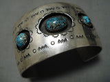 Best Bisbee Turquoise Vintage Native American Navajo Shadow Sterling Silver Bracelet Old-Nativo Arts