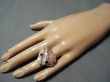 Fascinating Navajo Shell Sterling Silver Frog Ring Native American-Nativo Arts
