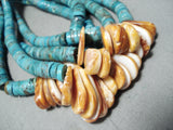 Native American One Of The Biggest Best Vintage Santo Domingo Turquoise Sterling Silver Necklace-Nativo Arts