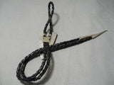 Native American Important Santo Domingo Turquoise Coral Sterling Silver Bolo Tie-Nativo Arts