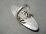 Exceptional Vintage Native American Navajo Turquoise Sterling Silver Ring Old-Nativo Arts