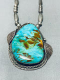 Unbelievable Vintage Native American Navajo Royston Turquoise Sterling Silver Necklace-Nativo Arts