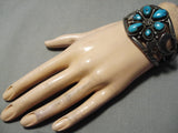 Important Vintage Native American Navajo Mary Morgan Turquoise Sterling Silver Bracelet Old-Nativo Arts