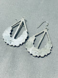 Dazzling Vintage Native American Navajo Old Kingman Turquoise Sterling Silver Earrings-Nativo Arts
