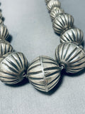 One Of The Most Unique Hand Tooled Vintage Native American Navajo Sterling Silver Necklace-Nativo Arts