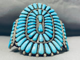 Elanda Wyaco Vintage Native American Zuni Lone Mountain Turquoise Sterling Silver Bracelet-Nativo Arts