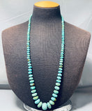 Rare Rounded Vintage Native American Navajo Royston Turquoise Sterling Silver Necklace-Nativo Arts