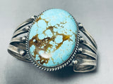 Outstanding Vintage Native American Navajo #8 Turquoise Mine Sterling Silver Bracelet-Nativo Arts