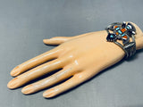 Early 1900's Vintage Native American Zuni Turquoise Sterling Silver Bracelet Old-Nativo Arts