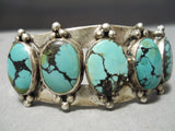 Authentic Vintage Native American Navajo Old Crow Springs Turquoise Sterling Silver Bracelet-Nativo Arts