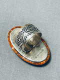 One Of The Most Detailed Ever Native American Navajo Turquioise Sterling Silver Ring-Nativo Arts