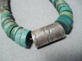 Native American Astonishing Vintage Santo Domingo Royston Turquoise Sterling Silver Necklace Old-Nativo Arts
