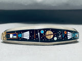Midnight Space Kachina Native American Navajo Turquoise Sterling Silver Bracelet-Nativo Arts