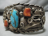 One Of The Best Vintage Native American Navajo Silver Sterling Garden Bracelet Cuff Old-Nativo Arts
