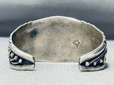 Signed Chunky Coral Vintage Native American Navajo Sterling Silver Bracelet-Nativo Arts