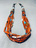 One Of The Best Vintage Native American Navajo Thomas Singer Turquoise Sterling Silver Necklace-Nativo Arts