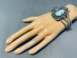 Majestic Vintage Native American Navajo Old Kingman Turquoise Sterling Silver Bracelet-Nativo Arts