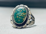 Gorgeous Vintage Native American Navajo Cerillos Turquoise Sterling Silver Ring-Nativo Arts