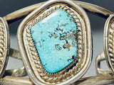 Rare Turquoise Vintage Native American Navajo Easter Blue Sterling Silver Bracelet-Nativo Arts