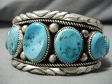 Quality Vintage Native American Navajo Natural Turquoise Sterling Silver Native Bracelet-Nativo Arts