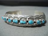 Beautiful Vintage Native American Navajo Concho Turquoise Sterling Silver Bracelet-Nativo Arts