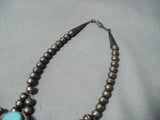 Important Ambrose Linoln Vintage Native American Navajo Sterling Silver Squash Blossom Necklace-Nativo Arts