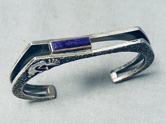 Important Vintage Native American Hopi Sugilite Sterling Silver Bracelet-Nativo Arts