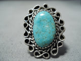Fabulous Vintage Navajo Native American Turquoise Sterling Silver Ring-Nativo Arts