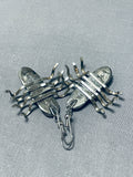 Sonunique Vintage Native American Navajo Spider Turquoise Sterling Silver Earrings-Nativo Arts