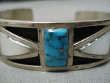 Incredible Vintage Navajo Pearl Sterling Silver Native American Bracelet Cuff-Nativo Arts
